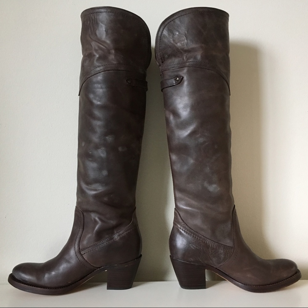 EUC FRYE Jane Tall Leather Buckle Riding OTK Boot